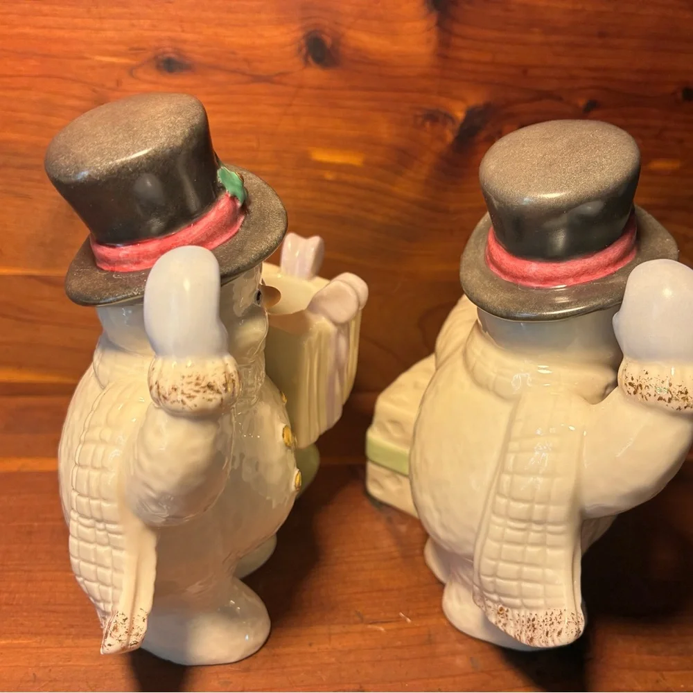 Lenox The Snowman Candlesticks Christmas Candle Stick Holders Set Of 2 - Picture 6 of 10